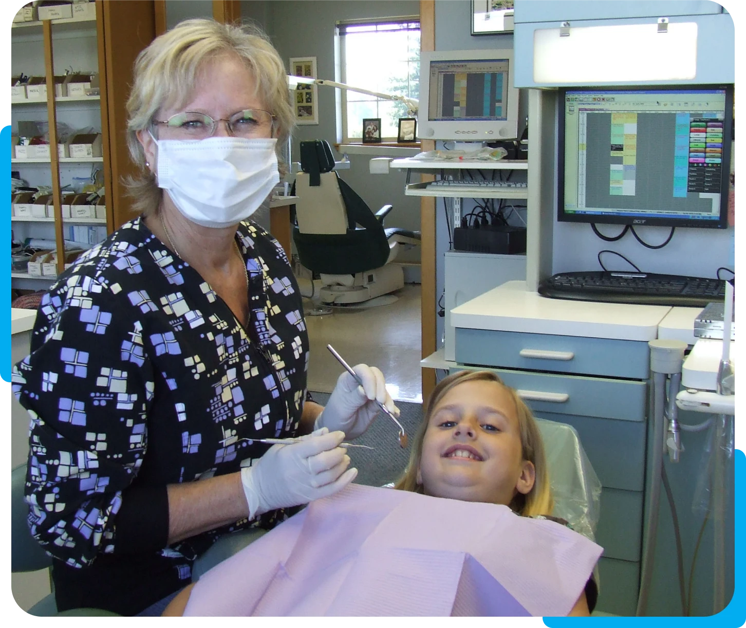 Dental check-up for a child